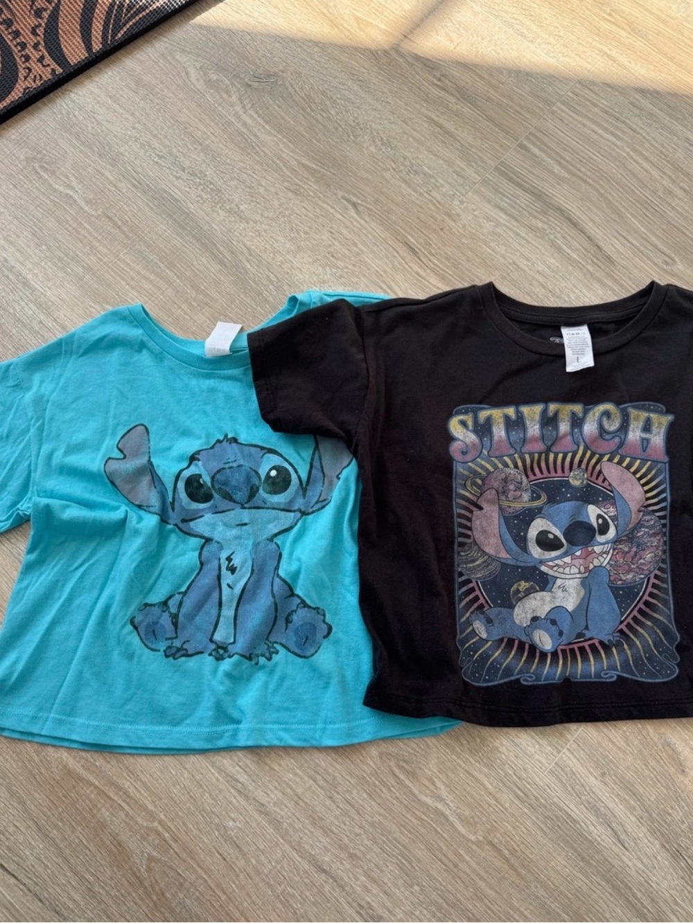 Disney Stitch Kids Short Sleeve Tees - Aqua & Black Bundle. NWOT.